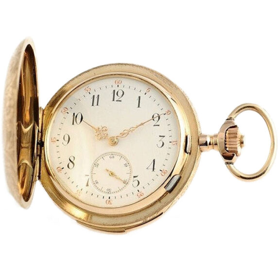 Swiss repeater in a lavishly ornamented gold case Circa 1890 Swiss repeater in a lavishly ornamented gold case Circa 1890