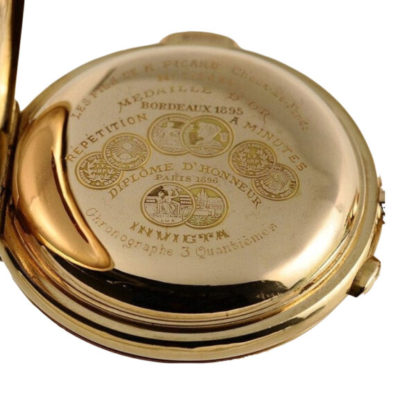 Swiss minute repeating chronograph with moon phase Circa 1900 Swiss minute repeating chronograph with moon phase Circa 1900
