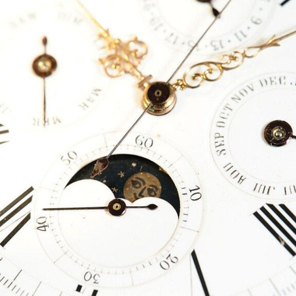 Swiss minute repeating chronograph with moon phase Circa 1900 Swiss minute repeating chronograph with moon phase Circa 1900