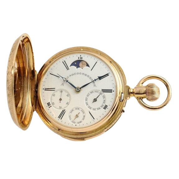 Swiss repeater in a lavishly ornamented gold case Circa 1880 Swiss repeater in a lavishly ornamented gold case Circa 1880