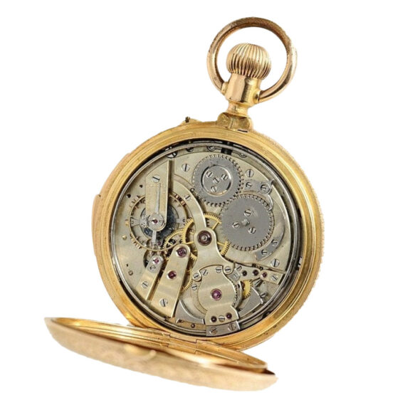Swiss repeater in a lavishly ornamented gold case Circa 1880 Swiss repeater in a lavishly ornamented gold case Circa 1880