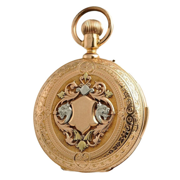 Swiss repeater in a lavishly ornamented gold case Circa 1880