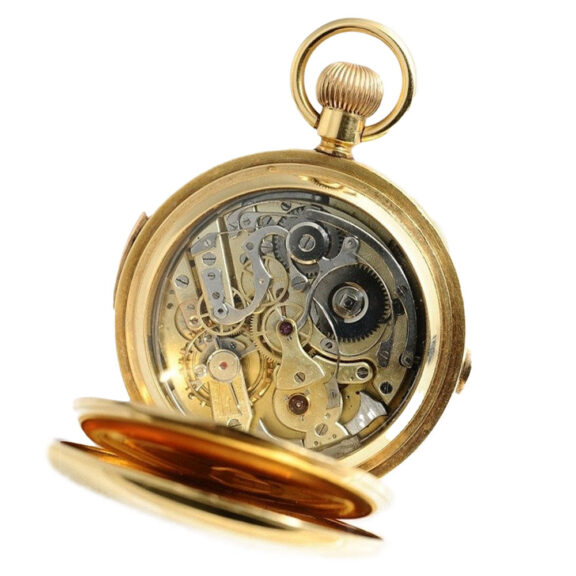 Swiss repeater with chronograph, date and moon phase Circa 1900 Swiss repeater with chronograph, date and moon phase Circa 1900