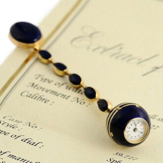 Swiss fine gold enamel ball-form pendant watch Circa 1871