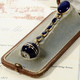 Swiss fine gold enamel ball-form pendant watch Circa 1871