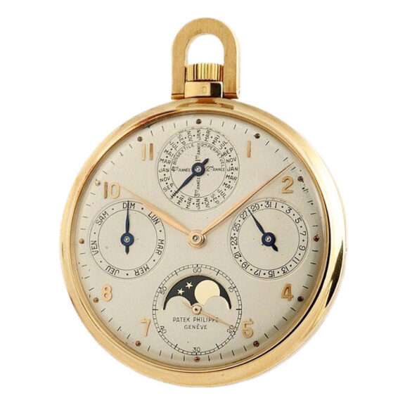 Swiss watch with perpetual calendar and moon phase Circa 1960