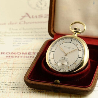 Swiss rare 18K gold lever chronometer pocket watch Circa 1919