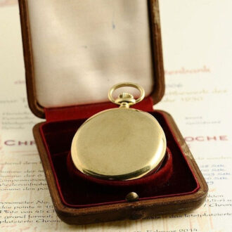 Swiss rare 18K gold lever chronometer pocket watch Circa 1919