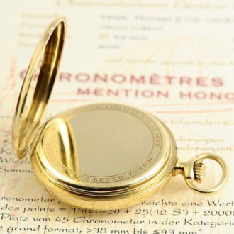 Swiss rare 18K gold lever chronometer pocket watch Circa 1919