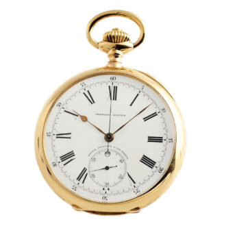 Swiss gold Geneva pocket watch with chronograph Circa 1905