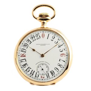 Swiss rose gold Geneva watch with 24h indicator Circa 1910