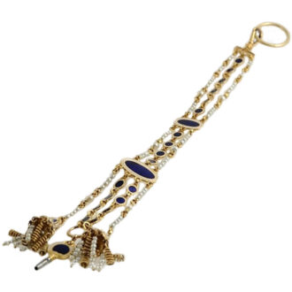 English gold enamel watch with a matching chatelaine Circa 1790
