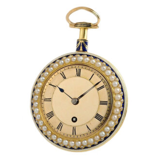 English gold enamel watch with a matching chatelaine Circa 1790