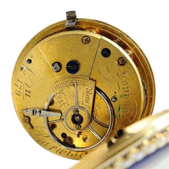 English gold enamel watch with a matching chatelaine Circa 1790 English gold enamel watch with a matching chatelaine Circa 1790