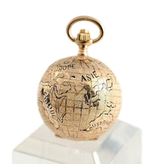 Swiss "Globe" miniature pendant watch with original box Circa 1900