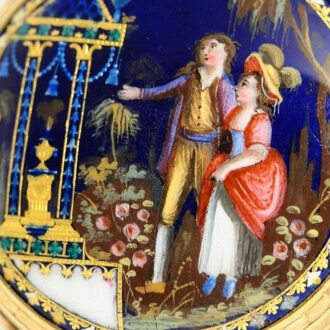 German decorative gold enamel verge pocket watch Circa 1780