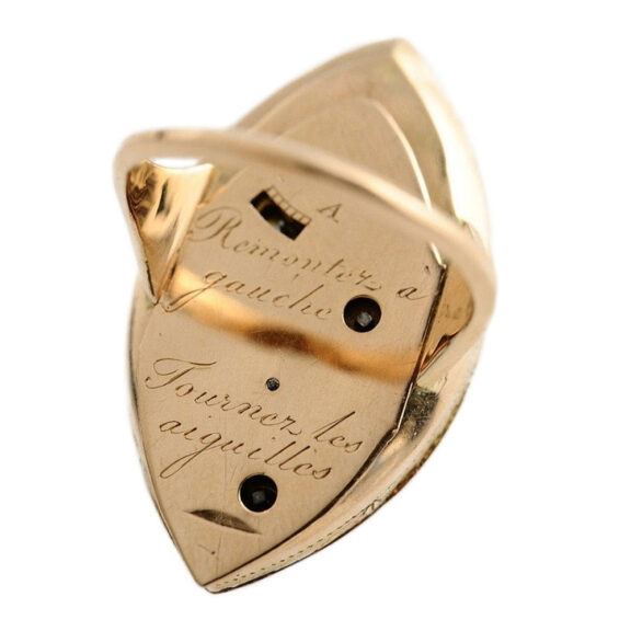Swiss extraordinary half pearl-set ring watch with seconds Circa 1800 Swiss extraordinary half pearl-set ring watch with seconds Circa 1800