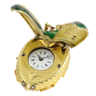 Swiss rare gold, enamel and diamond set scarab watch Circa 1870
