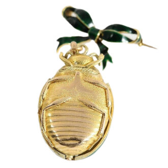 Swiss rare gold, enamel and diamond set scarab watch Circa 1870