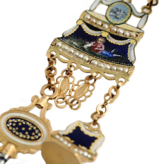 Swiss verge watch with corresponding chatelaine Circa 1780