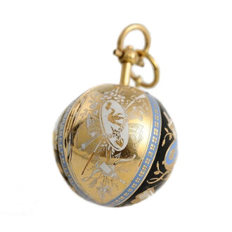 Swiss gold and enamel ball form verge watch Circa 1790