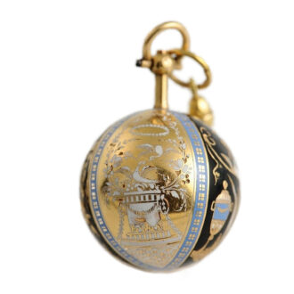 Swiss gold and enamel ball form verge watch Circa 1790