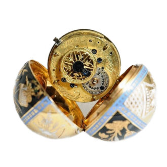 Swiss gold and enamel ball form verge watch Circa 1790