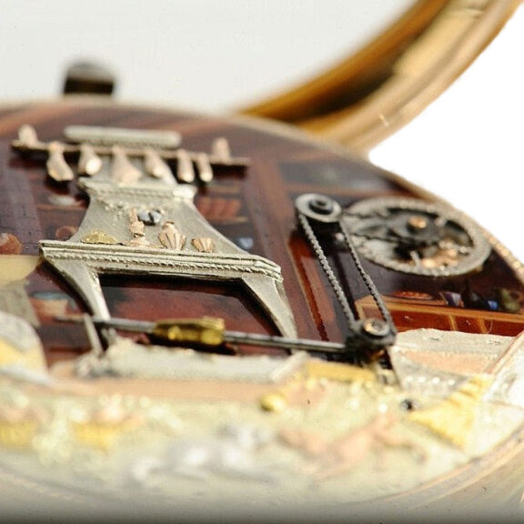 Swiss gold double dial watch with four automatons Circa 1810 Swiss gold double dial watch with four automatons Circa 1810
