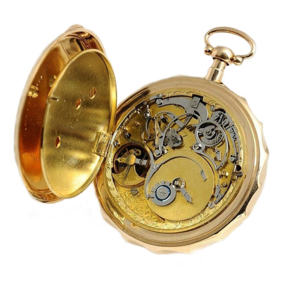 Swiss gold watch, two automatons, musical movement Circa 1810 Swiss gold watch, two automatons, musical movement Circa 1810