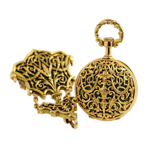 French pendant watch with corresponding brooch Circa 1890 French pendant watch with corresponding brooch Circa 1890