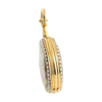 Swiss very fine half pearl set Geneva lady's fob watch Circa 1905