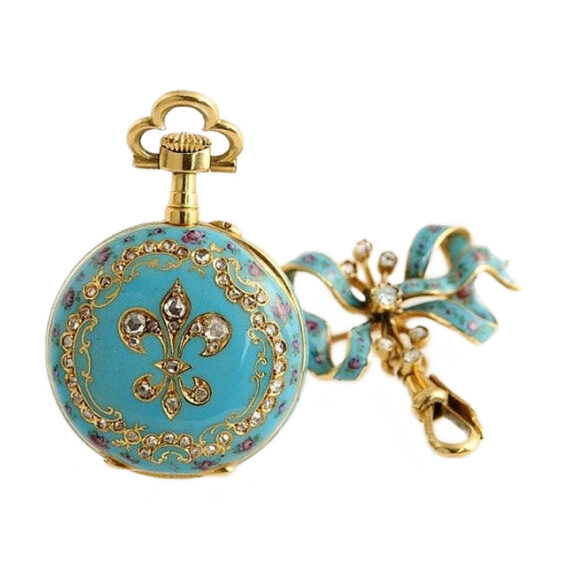 Swiss rare pendant watch with matching brooch Circa 1910 Swiss rare pendant watch with matching brooch Circa 1910