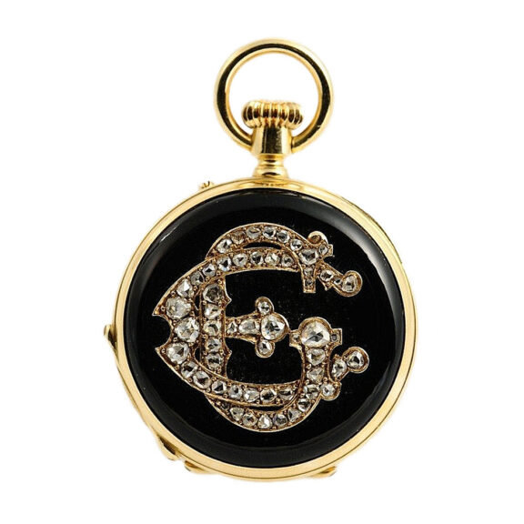 German decorative diamond-set lady's pocket watch Circa 1900