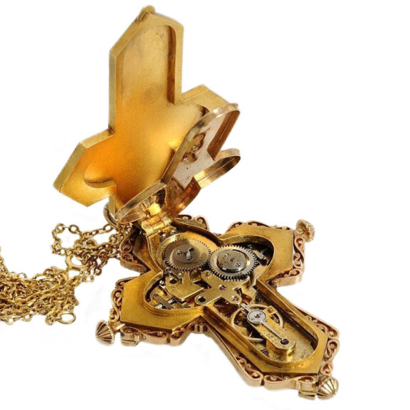 Swiss rare crucifix pendant watch with medallion Circa 1870 Swiss rare crucifix pendant watch with medallion Circa 1870