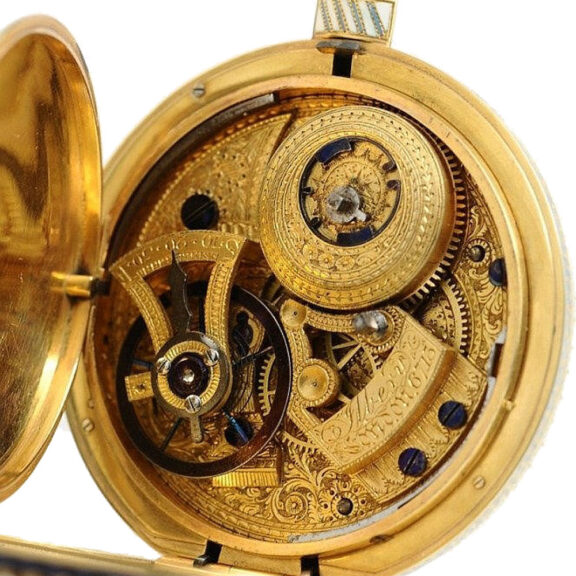 English gold enamel watch for the Chinese market Circa 1830 English gold enamel watch for the Chinese market Circa 1830