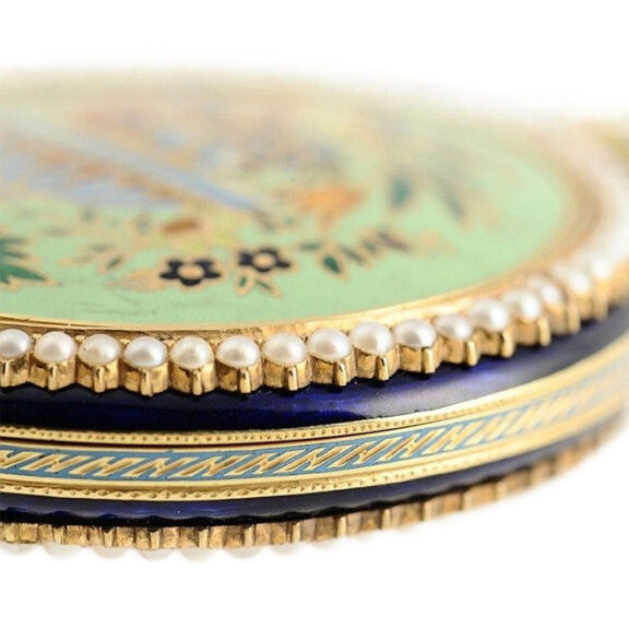 English gold enamel watch for the Chinese market Circa 1830 English gold enamel watch for the Chinese market Circa 1830