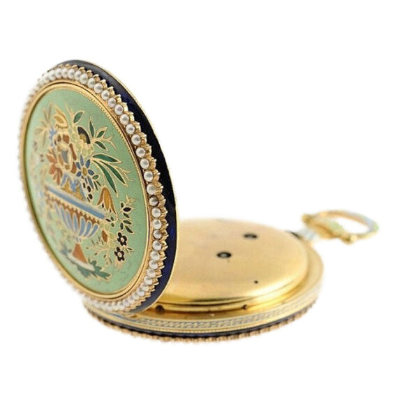 English gold enamel watch for the Chinese market Circa 1830 English gold enamel watch for the Chinese market Circa 1830