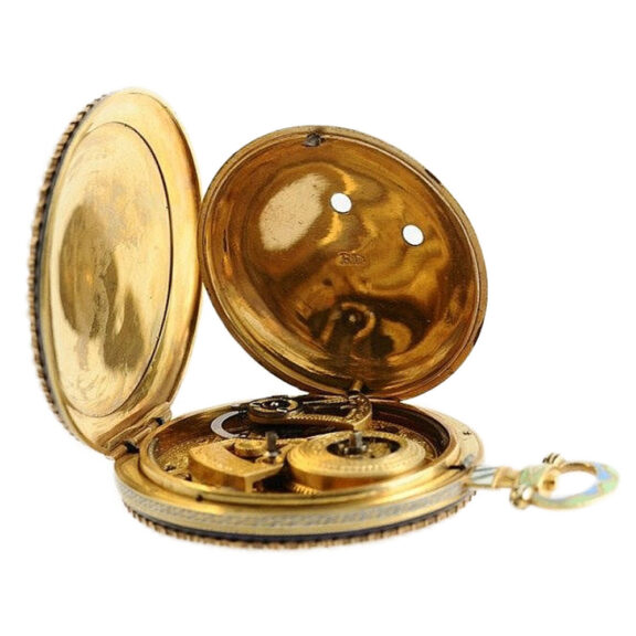 English gold enamel watch for the Chinese market Circa 1830 English gold enamel watch for the Chinese market Circa 1830