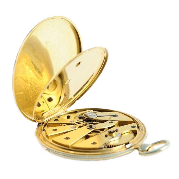 Swiss gold enamel pocket watch for Ottoman market Circa 1840 Swiss gold enamel pocket watch for Ottoman market Circa 1840