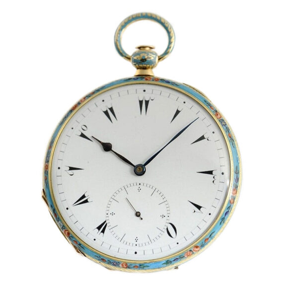 Swiss gold enamel pocket watch for Ottoman market Circa 1840 Swiss gold enamel pocket watch for Ottoman market Circa 1840