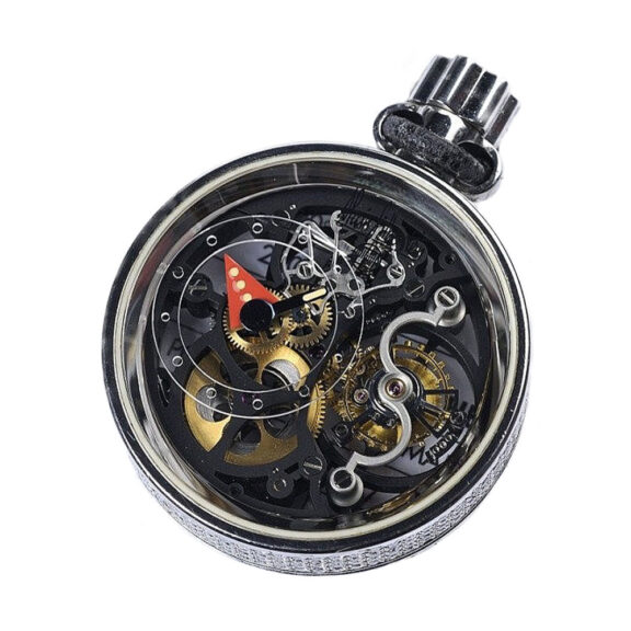 French skeletonized watch with visible tourbillon Circa 1995