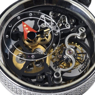 French skeletonized watch with visible tourbillon Circa 1995