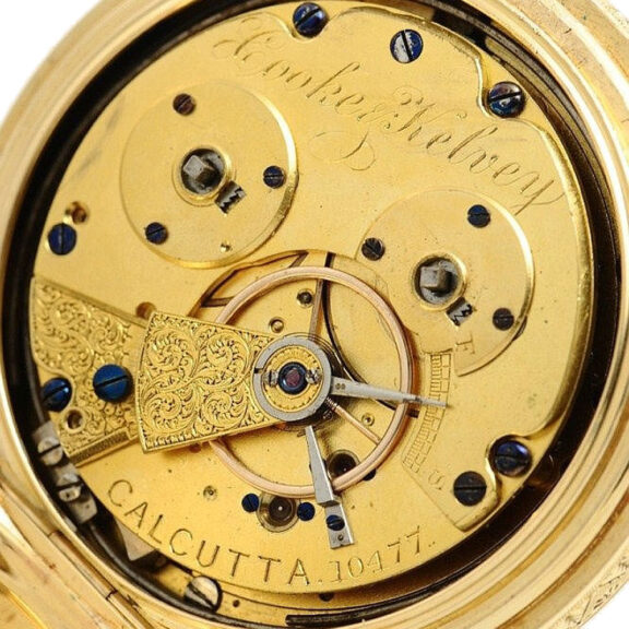 English gold half hunting cased striking clockwatch Circa 1900 English gold half hunting cased striking clockwatch Circa 1900