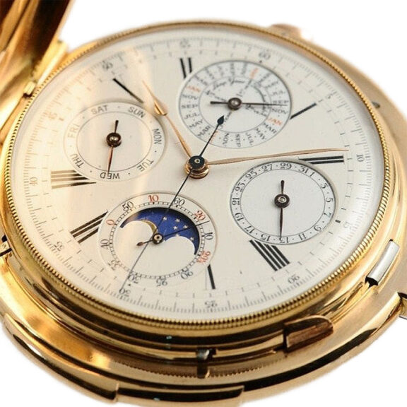 Swiss gold repeating perpetual calendar chronograph Circa 1890 Swiss gold repeating perpetual calendar chronograph Circa 1890