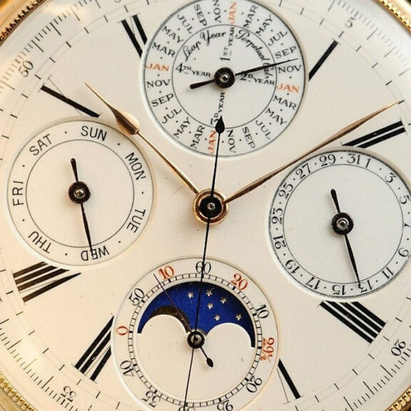 Swiss gold repeating perpetual calendar chronograph Circa 1890 Swiss gold repeating perpetual calendar chronograph Circa 1890