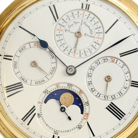 English astronomical repeater with perpetual calendar Circa 1909 English astronomical repeater with perpetual calendar Circa 1909