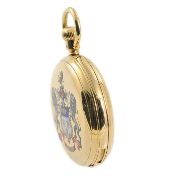 English 18k gold repeating lever with full calendar Circa 1887 English 18k gold repeating lever with full calendar Circa 1887