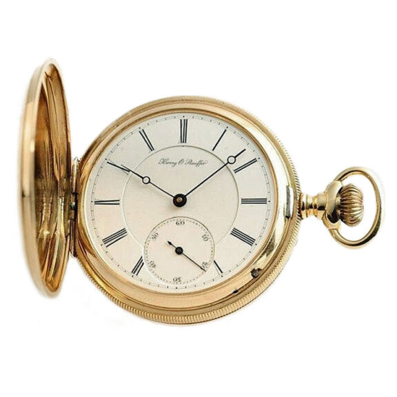 Swiss gold hunter watch for the American market Circa 1885