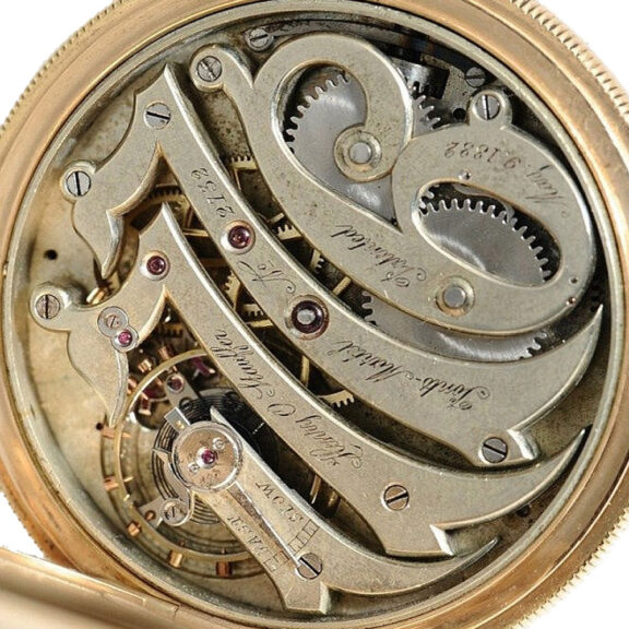 Swiss gold hunter watch for the American market Circa 1885 Swiss gold hunter watch for the American market Circa 1885
