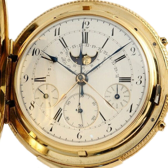 Swiss gold repeating astronomical chronograph Circa 1890 Swiss gold repeating astronomical chronograph Circa 1890